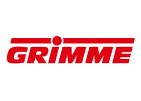 Das rote Grimme Logo der Firma Grimme Landmaschinenfabrik GmbH & Co. KG, ein Hersteller von Landmaschinen.